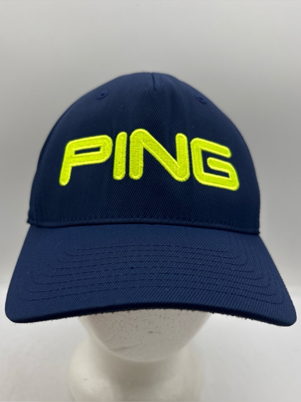 Ping FlexFit Structured Tour Sensorcool Golf Hat Navy Size Large/X-Large Cap EUC